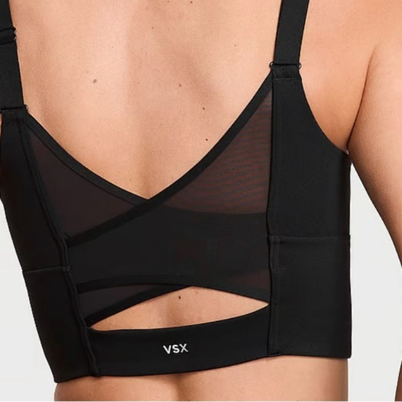 NWT Victoria Secret Elevated Cross Back Mesh Sports Bra, BlackSize: Small - Picture 2 of 5